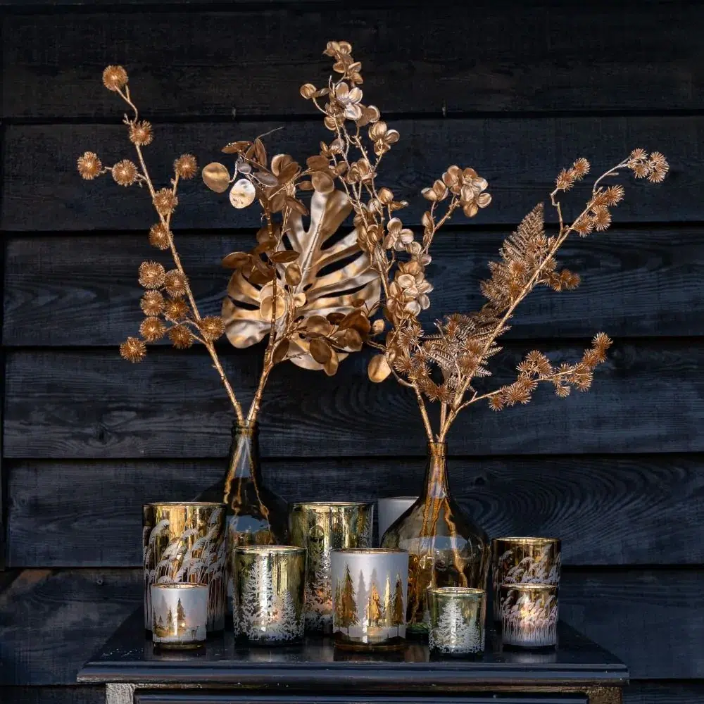 Theelichthouder dennenboom groen