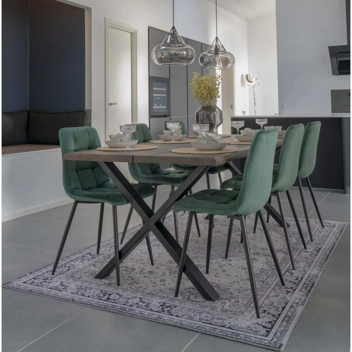 Middelfart Eetkamerstoel - donkergroen - set van 2 - House Nordic 2 Middelfart Eetkamerstoel - donkergroen - set van 2 - House Nordic