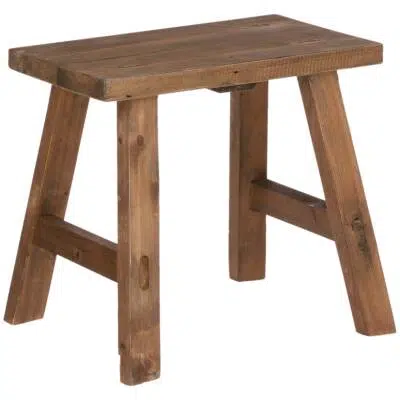 Bold Houten Krukje - L38xB29xH34 cm - Bruin