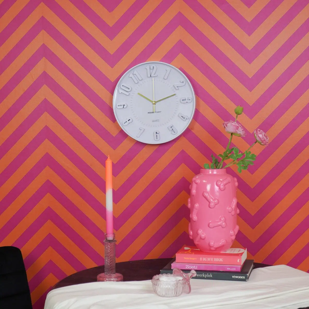 Wandklok - Lilac - 30x30x4cm 2 Wandklok - Lilac - 30x30x4cm