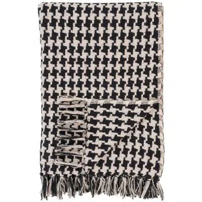 House Nordic - Plaid - zijruit zwart/beige - 130x180cm
