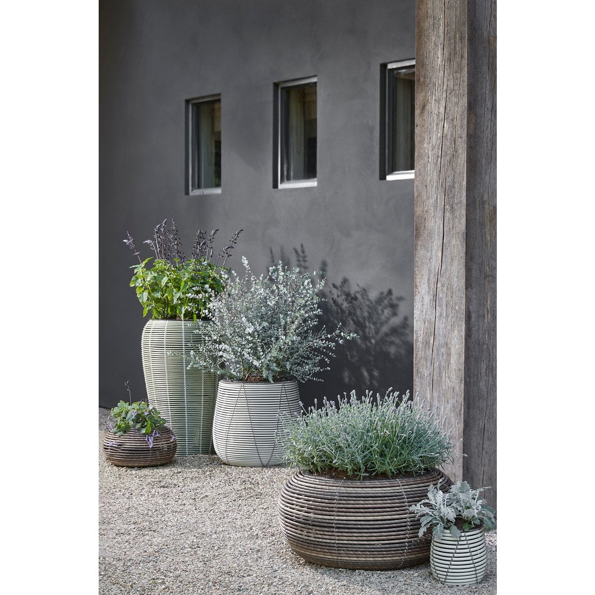 Mica Decorations - Bloempot buiten Cancun Wit - Set van 3 2 Mica Decorations - Bloempot buiten Cancun Wit - Set van 3