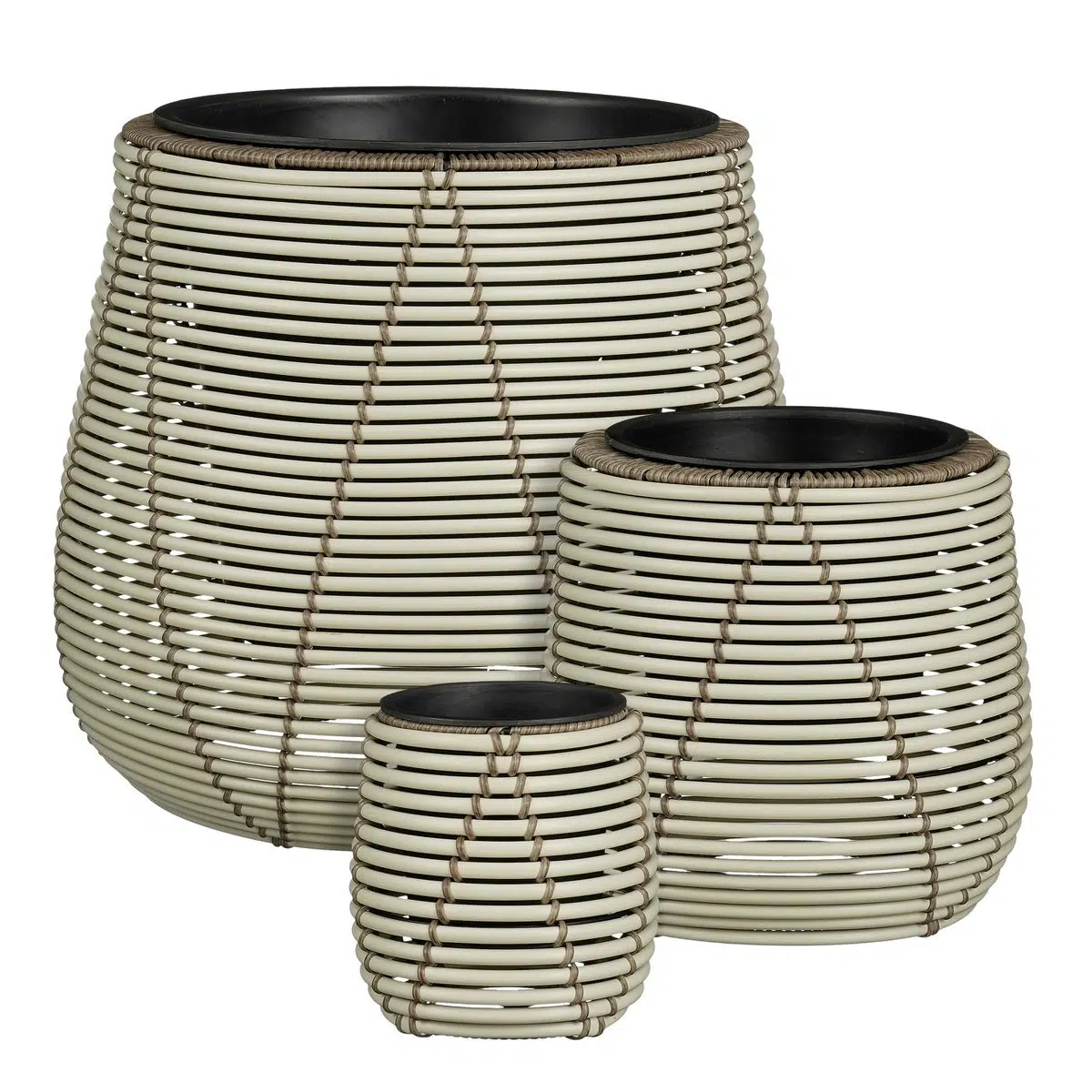 Mica Decorations - Bloempot buiten Cancun Wit - Set van 3 1 Mica Decorations - Bloempot buiten Cancun Wit - Set van 3