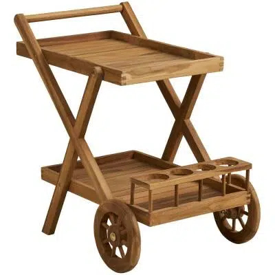 House Nordic - Theewagen Naturel Hout - 50x86x81cm - Pasaku