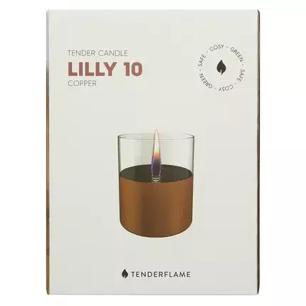 Tenderflame - Lilly 10 kaars uit glas koper - Tafelhaard 4 Tenderflame - Lilly 10 kaars uit glas koper - Tafelhaard