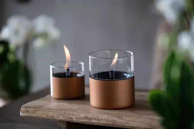 Tenderflame - Lilly 10 kaars uit glas koper - Tafelhaard 3 Tenderflame - Lilly 10 kaars uit glas koper - Tafelhaard