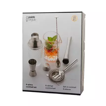 6-delige Cocktailset van Glas & RVS - Point-Virgule 7 6-delige Cocktailset van Glas & RVS