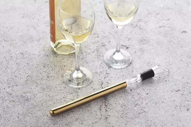 Wijnkoelstick Goud met schenktuit - Point-Virgule 4 Wijnkoelstick Goud met schenktuit - Point-Virgule