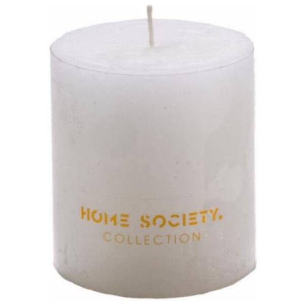 Home Society Pillar Kaars 9x10cm Wit