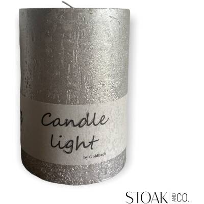 Rustiek zilveren kaars