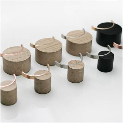 Wandhaakje 6x6cm eik-Zwart - Namuos