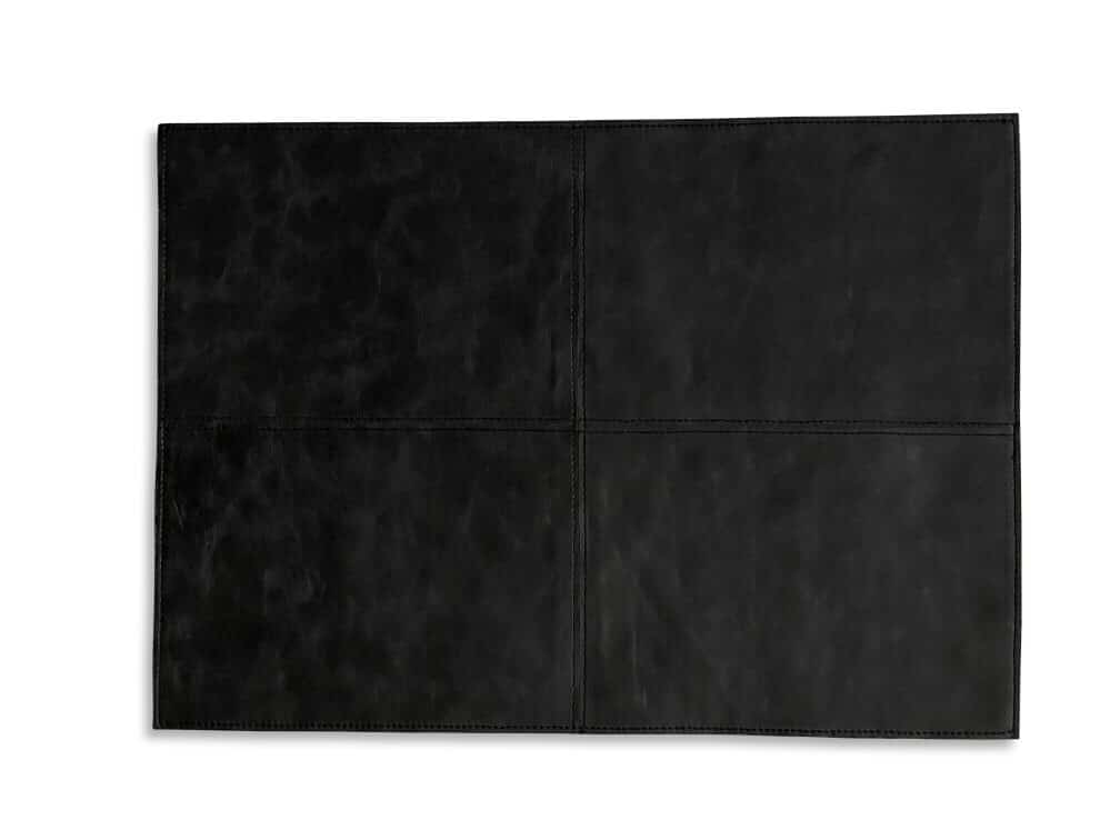 Lederen vintage placemat - 32x45cm - zwart