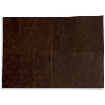 Lederen vintage placemat - 32x45cm - dark brown