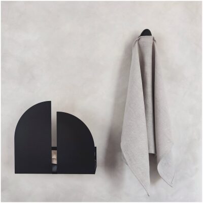 Zwart metalen wandplank/tijdschriftenhouder Bauhaus