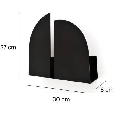 Zwart metalen wandplank/tijdschriftenhouder Bauhaus