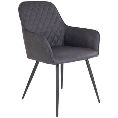 Harbo Eetkamerstoel - grijs leder - set van 2 - House Nordic