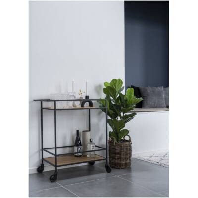 Vita Bartrolley - eikenlook, zwart