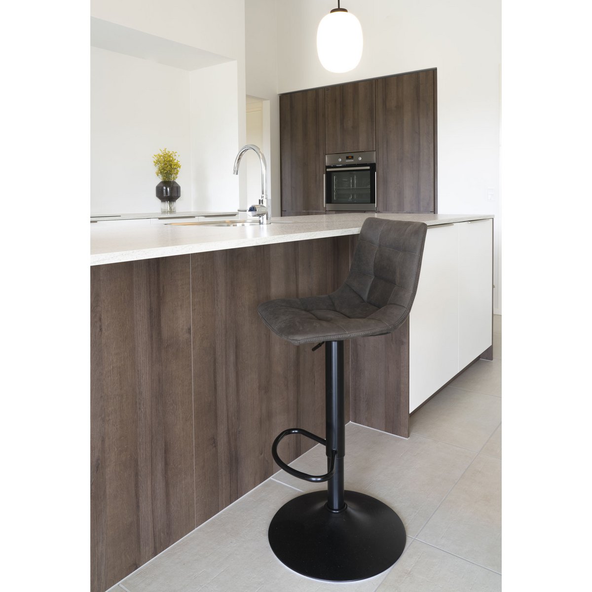 Middelfart Barstoel - donkergrijs - set van 2 - House Nordic 2 Middelfart Barstoel - donkergrijs - set van 2 - House Nordic