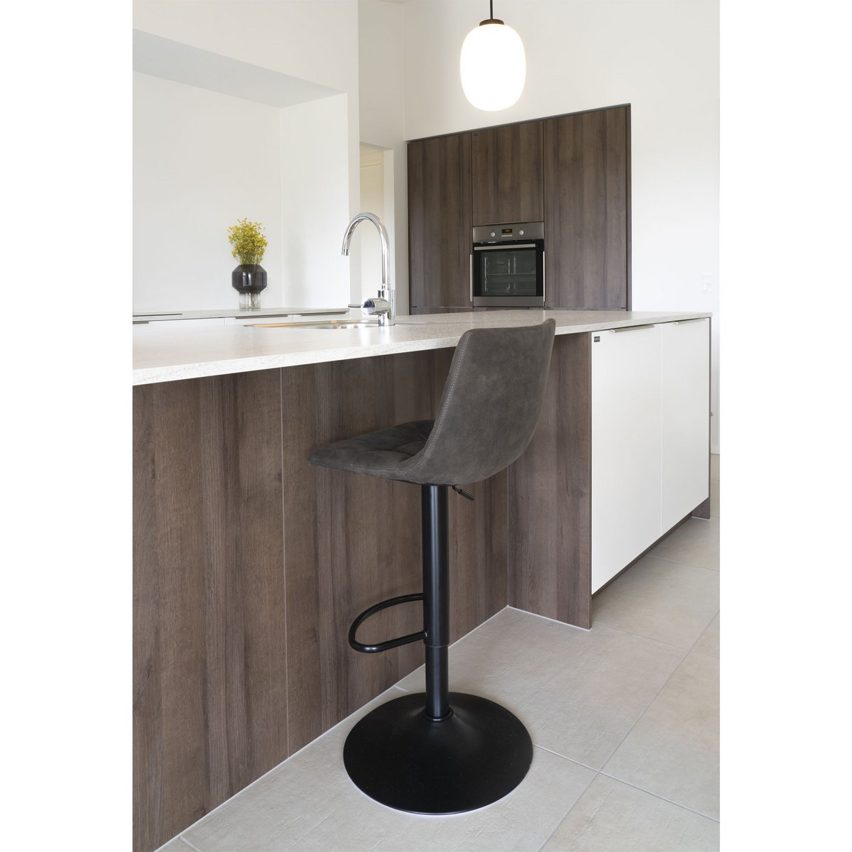 Middelfart Barstoel - donkergrijs - set van 2 - House Nordic 6 Middelfart Barstoel - donkergrijs - set van 2 - House Nordic