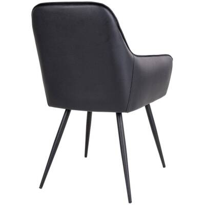 Harbo Eetkamerstoel - zwart leder - set van 2 - House Nordic