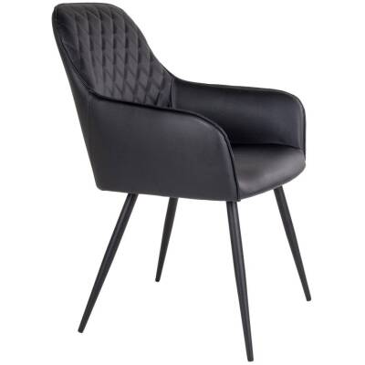 Harbo Eetkamerstoel - zwart leder - set van 2 - House Nordic