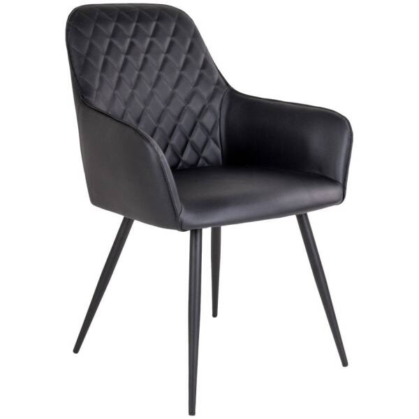Meubels 27 Harbo Eetkamerstoel - zwart leder - set van 2 - House Nordic