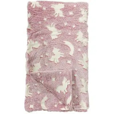 Textino - Unicorn - geeft licht in het donker - 100x150cm