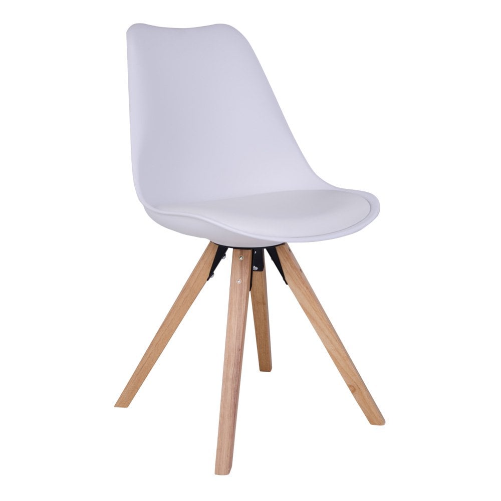 Bergen Eetkamerstoel - wit leder - Set van 2 6 Bergen Eetkamerstoel - wit leder - Set van 2