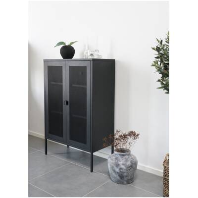 Melbourne Vitrinekast - Zwart - 80x40x120 cm