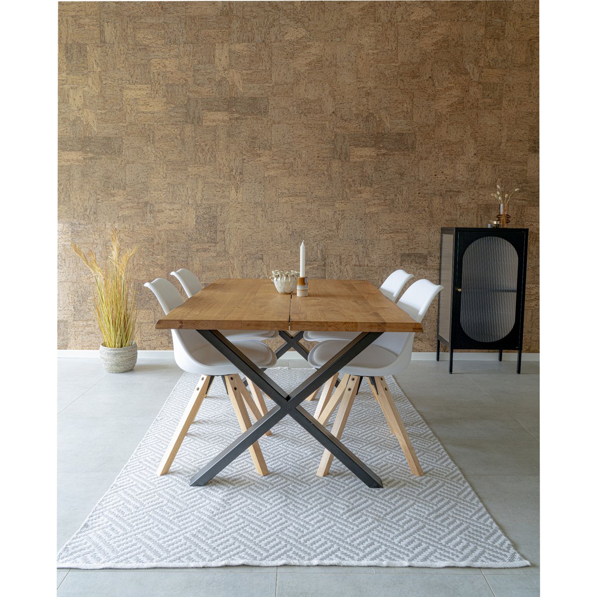 Bergen Eetkamerstoel - wit leder - Set van 2 2 Bergen Eetkamerstoel - wit leder - Set van 2