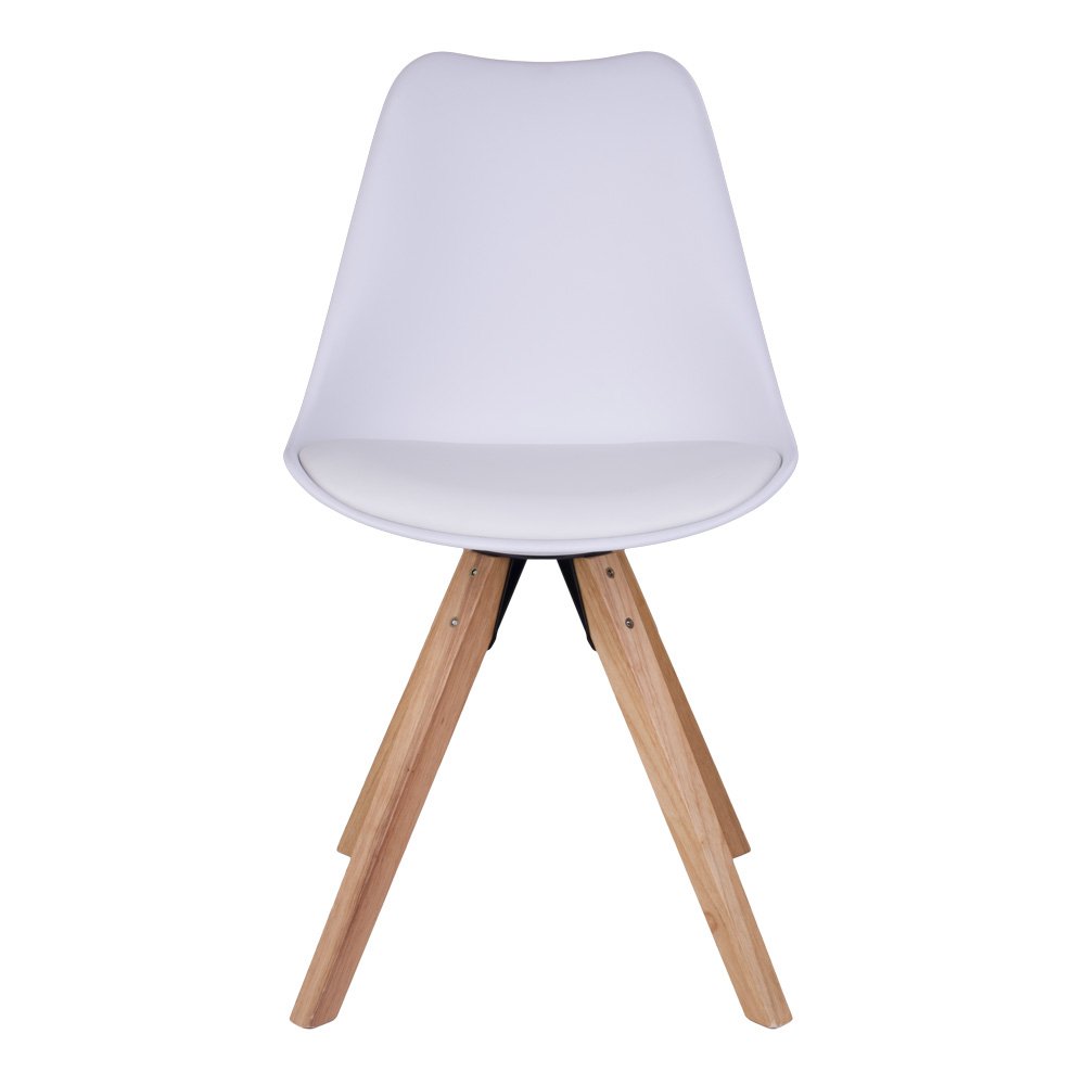 Bergen Eetkamerstoel - wit leder - Set van 2 5 Bergen Eetkamerstoel - wit leder - Set van 2