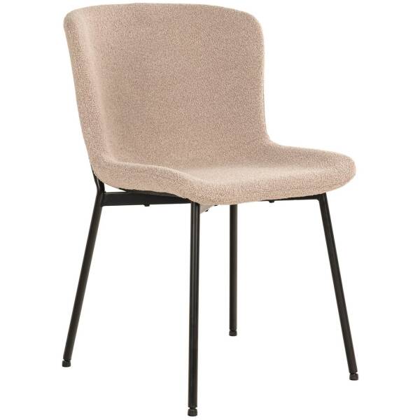 Maceda Eetkamerstoel - beige bouclé - Set van 2