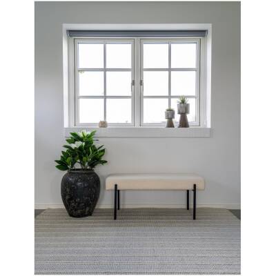 Swindon Bank - Wit Bouclé - 100x36x42,5cm