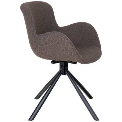 Amorim Eetkamerstoel - Grijs Bouclé - Draaivoet - Set van 2