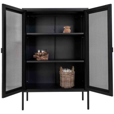 Melbourne Vitrinekast - Zwart - 80x40x120 cm