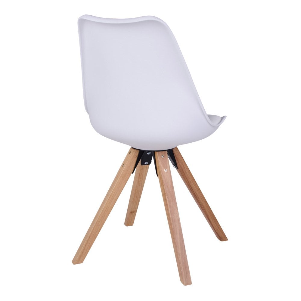 Bergen Eetkamerstoel - wit leder - Set van 2 4 Bergen Eetkamerstoel - wit leder - Set van 2