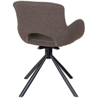 Amorim Eetkamerstoel - Grijs Bouclé - Draaivoet - Set van 2