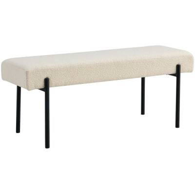 Swindon Bank - Wit Bouclé - 100x36x42,5cm
