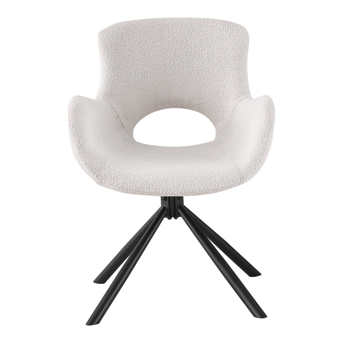 Amorim Eetkamerstoel - Wit Bouclé - Draaivoet - Set van 2 3 Amorim Eetkamerstoel - Wit Bouclé - Draaivoet - Set van 2