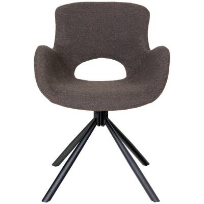 Amorim Eetkamerstoel - Grijs Bouclé - Draaivoet - Set van 2