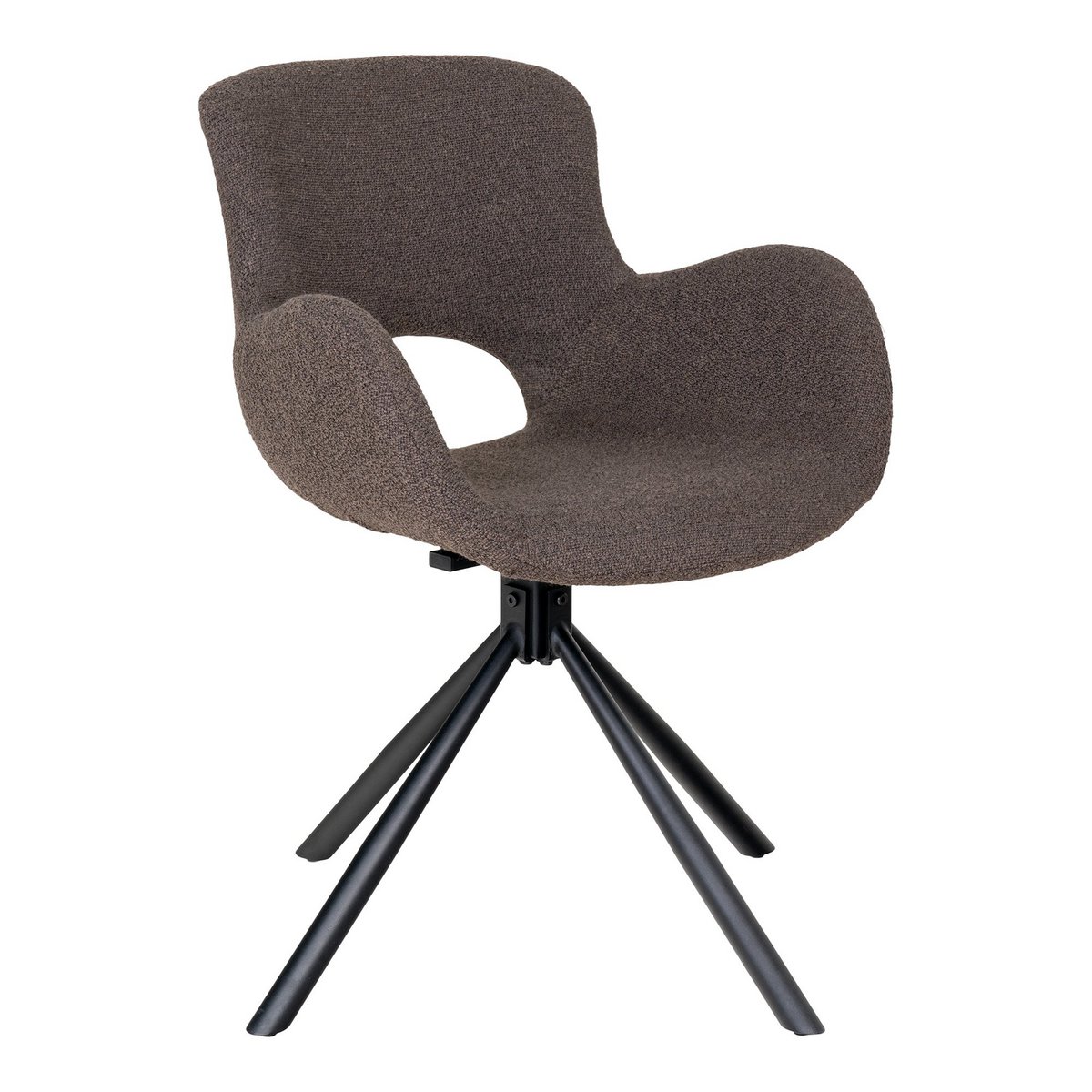 Amorim Eetkamerstoel - Grijs Bouclé - Draaivoet - Set van 2 1 Amorim Eetkamerstoel - Grijs Bouclé - Draaivoet - Set van 2