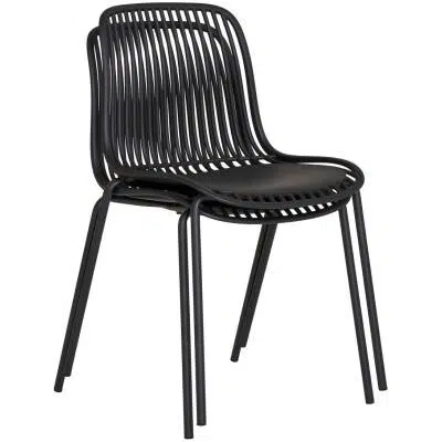 Branson tuinstoel - Zwart - set van 4