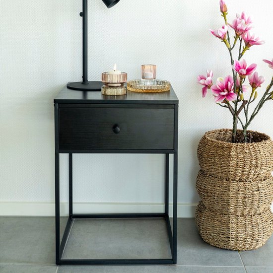 Vita Bijzettafel/kastje - zwart - 40x40x55cm 6 Vita Bijzettafel/kastje - zwart - 40x40x55cm