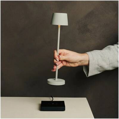 Vondel Mini Shadow Gray oplaadbare tafellamp – dimbaar – tot 60 uur