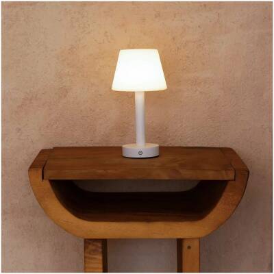 Zoe Witte Houten Oplaadbare Tafellamp - tot 80 uur