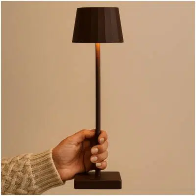 Wouter Mokka bruin oplaadbare tafellamp - tot 120 uur