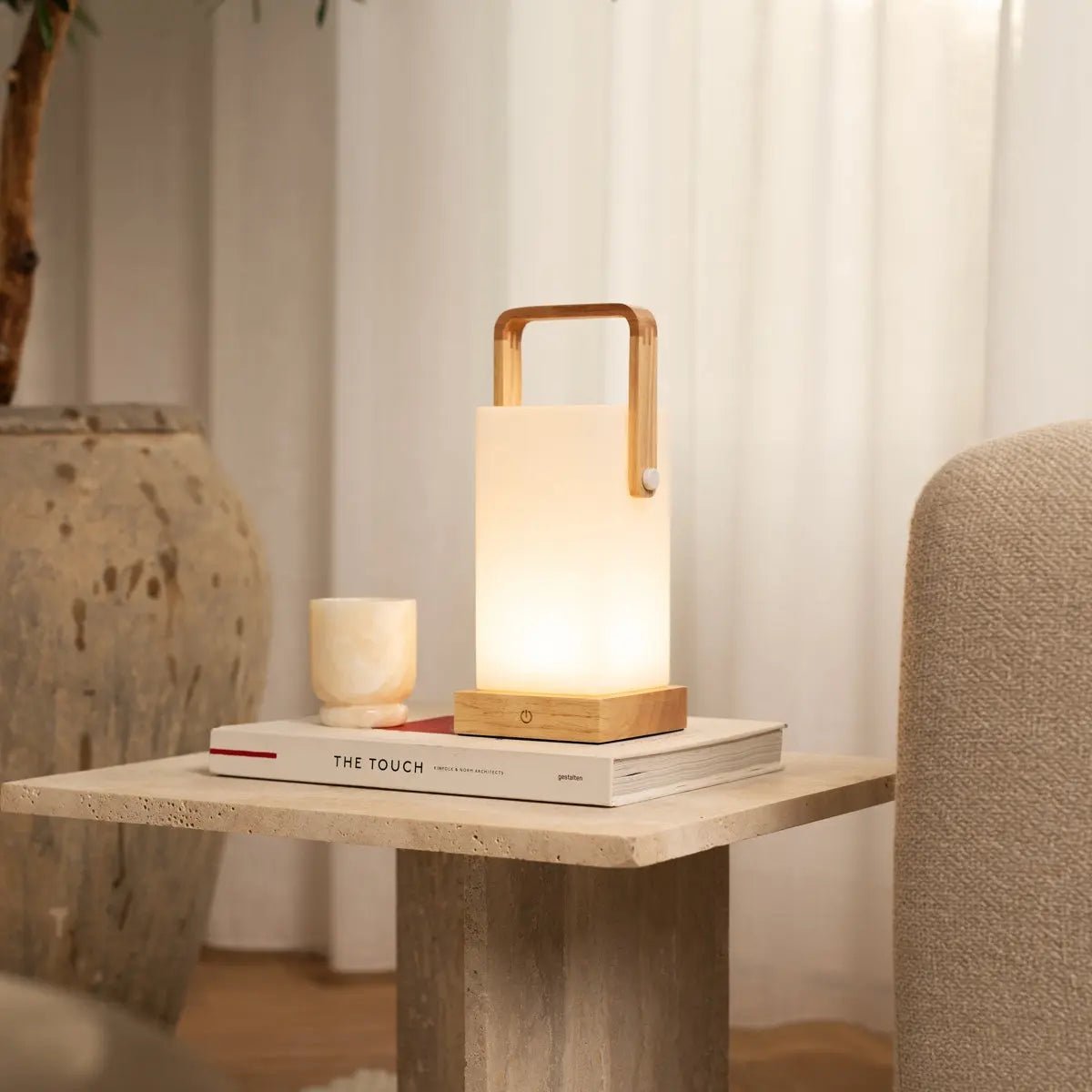Tavellio - Harper lichtbruine houten lamp 5 Tavellio - Harper - Lichtbruine houten lamp