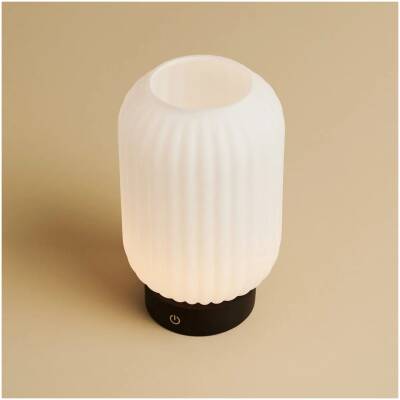 Lilly - donkerbruin - houten basis - oplaadbaar tot 100 uur