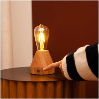 Zavi Lichtbruine Tafellamp - oplaadbaar tot 80 uur