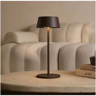 Hugo bruine oplaadbare tafellamp - dimbaar - tot 120 uur